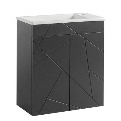 Тумба Аура Т-1 з умивальником Atria 50 графіт підвісна (04001)