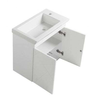 Тумба Аура Т-1 з умивальником Ісік 60 біла підвісна (04002)