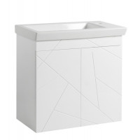 Тумба Аура Т-1 з умивальником Ісік 60 біла підвісна (04002)