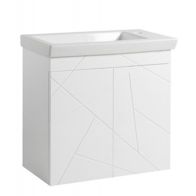 Тумба Аура Т-1 з умивальником Ісік 60 біла підвісна (04002)