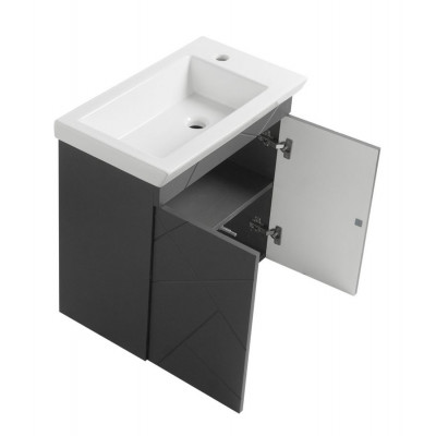Тумба Аура Т-1 з умивальником Ісік 60 графіт підвісна (04003) Тумба Аура Т-1 з умивальником Ісік 60 графіт підвісна (04003)
