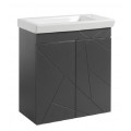 Тумба Аура Т-1 з умивальником Ісік 60 графіт підвісна (04003) Тумба Аура Т-1 з умивальником Ісік 60 графіт підвісна (04003)