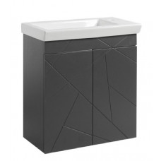 Тумба Аура Т-1 з умивальником Ісік 60 графіт підвісна (04003)
