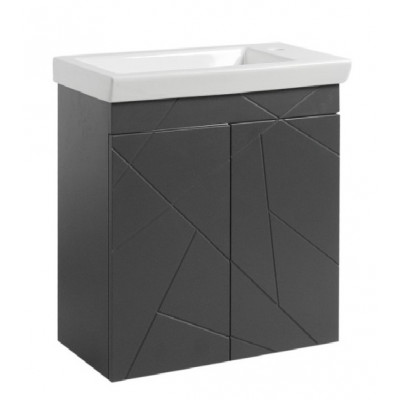 Тумба Аура Т-1 з умивальником Ісік 60 графіт підвісна (04003)