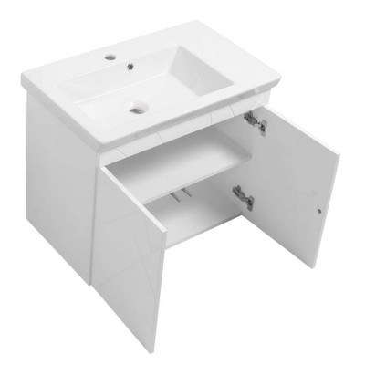 Тумба Аура Т-1 з умивальником Ісік 70 біла підвісна (04004)