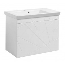 Тумба Аура Т-1 з умивальником Ісік 70 біла підвісна (04004)