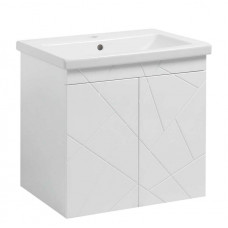 Тумба Аура Т-1 з умивальником Комо 50 біла підвісна (04007)