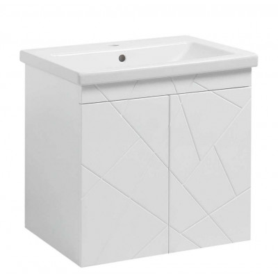 Тумба Аура Т-1 з умивальником Комо 60 біла підвісна (04011)