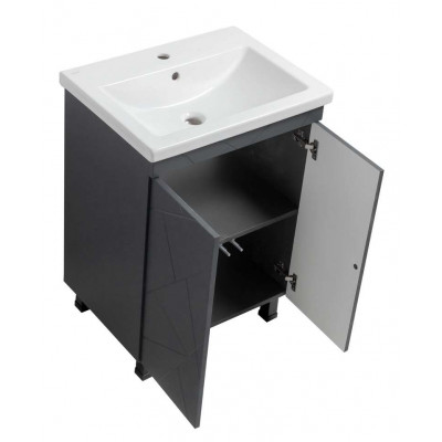 Тумба Аура Т-1 з умивальником Комо 60 графіт (04012) Тумба Аура Т-1 з умивальником Комо 60 графіт (04012)