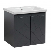 Тумба Аура Т-1 з умивальником Комо 50 графіт підвісна (04009)