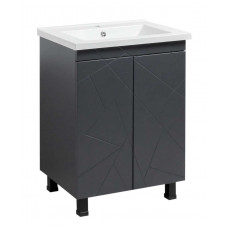 Тумба Аура Т-1 з умивальником Космополіт 60 графіт (04020)