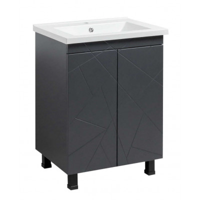 Тумба Аура Т-1 з умивальником Космополіт 60 графіт (04020)