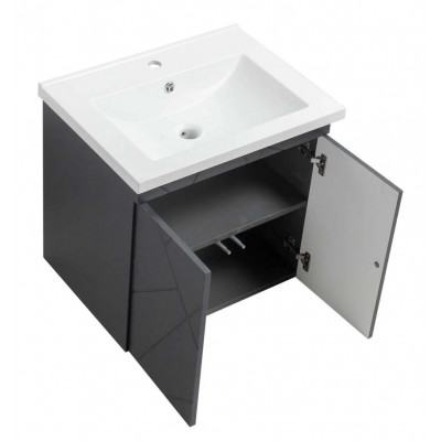 Тумба Аура Т-1 з умивальником Космополіт 70 графіт підвісна (04025)