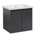 Тумба Аура Т-1 з умивальником Космополіт 70 графіт підвісна (04025)