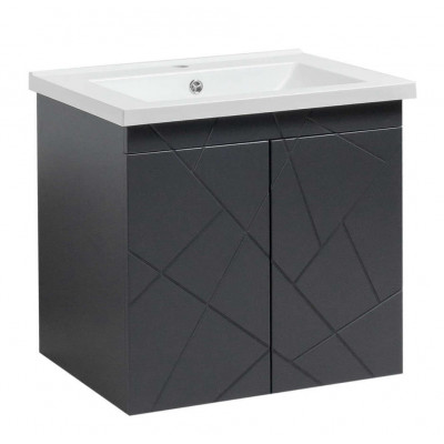 Тумба Аура Т-1 з умивальником Космополіт 70 графіт підвісна (04025)