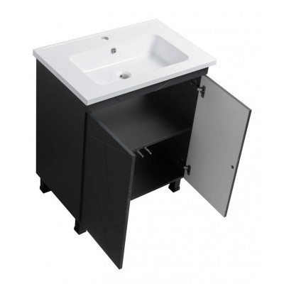 Тумба Аура Т-1 з умивальником Родео 60 графіт (04040)