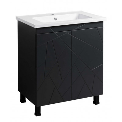 Тумба Аура Т-1 з умивальником Родео 60 графіт (04040)