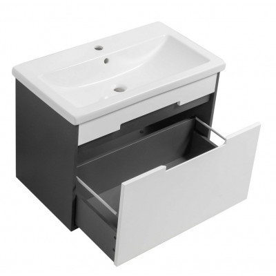 Тумба Петра ТП-2 з умивальником Комо 80 підвісна Д графітовий корпус (06002)