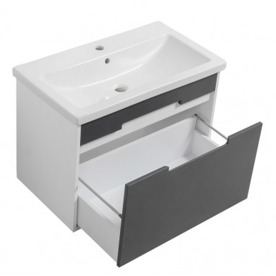 Тумба Петра ТП-2 з умивальником Комо 80 підвісна Д білий корус (06003)