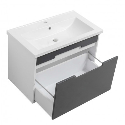 Тумба Петра ТП-2 з умивальником Космополіт 80 підвісна Д білий корпус (06005)