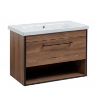 Тумба Хілтон Т-3 з умивальником Еліз 80 з дотягом, підвісна (05006)
