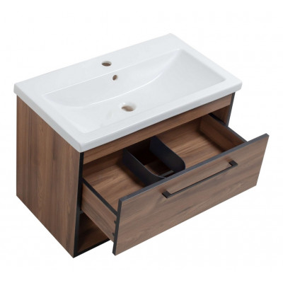 Тумба Хілтон Т-3 з умивальником Комо 80 з дотягом, підвісна (05009)