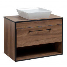 Тумба Хілтон Т-3 зі стільницею 80 чорн.дерево/дуб Валенсія + чаша Адель (05016)