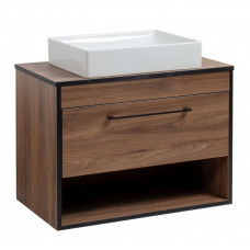 Тумба Хілтон Т-3 зі стільницею 80 чорн.дерево/дуб Валенсія + чаша Грейс (05018)