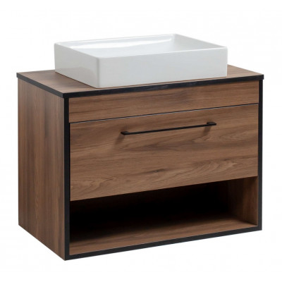 Тумба Хілтон Т-3 зі стільницею 80 чорн.дерево/дуб Валенсія + чаша Грейс (05018)