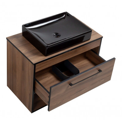 Тумба Хілтон Т-3 зі стільницею 80 чорн.дерево/дуб Валенсія + чаша Грейс чорна (05019) Тумба Хілтон Т-3 зі стільницею 80 чорн.дерево/дуб Валенсія + чаша Грейс чорна (05019)