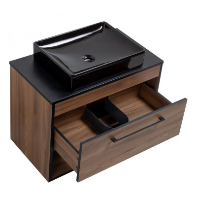 Тумба Хілтон Т-3 зі стільницею 80 чорн.дерево/дуб Валенсія + чаша Грейс чорна (05019) Тумба Хілтон Т-3 зі стільницею 80 чорн.дерево/дуб Валенсія + чаша Грейс чорна (05019)