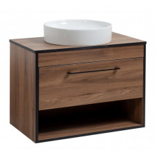 Тумба Хілтон Т-3 зі стільницею 80 чорн.дерево/дуб Валенсія + чаша Луна (05020)