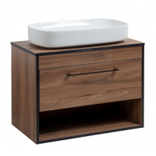 Тумба Хілтон Т-3 зі стільницею 80 чорн.дерево/дуб Валенсія + чаша Макс (05021)