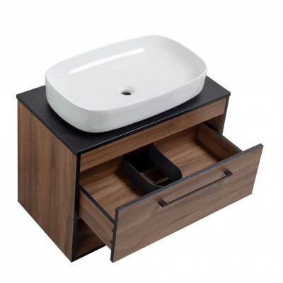 Тумба Хілтон Т-3 зі стільницею 80 чорн.дерево/дуб Валенсія + чаша Макс (05021) Тумба Хілтон Т-3 зі стільницею 80 чорн.дерево/дуб Валенсія + чаша Макс (05021)