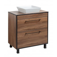 Тумба Хілтон Т-8 зі стільницею 80 чорн.дерево/дуб Валенсія + чаша Адель (05022)