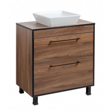 Тумба Хілтон Т-8 зі стільницею 80 чорн.дерево/дуб Валенсія + чаша Адель (05022)