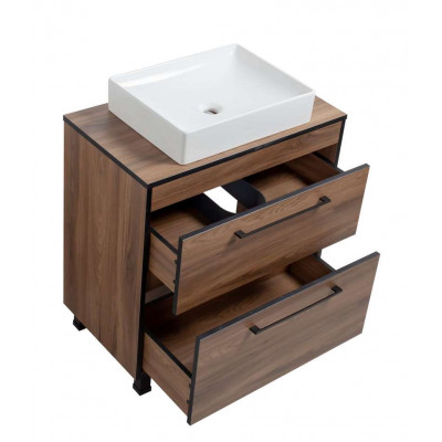 Тумба Хілтон Т-8 зі стільницею 80 чорн.дерево/дуб Валенсія + чаша Грейс (05024) Тумба Хілтон Т-8 зі стільницею 80 чорн.дерево/дуб Валенсія + чаша Грейс (05024)