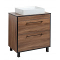 Тумба Хілтон Т-8 зі стільницею 80 чорн.дерево/дуб Валенсія + чаша Грейс (05024) Тумба Хілтон Т-8 зі стільницею 80 чорн.дерево/дуб Валенсія + чаша Грейс (05024)