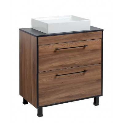 Тумба Хілтон Т-8 зі стільницею 80 чорн.дерево/дуб Валенсія + чаша Грейс (05024) Тумба Хілтон Т-8 зі стільницею 80 чорн.дерево/дуб Валенсія + чаша Грейс (05024)