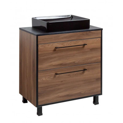 Тумба Хілтон Т-8 зі стільницею 80 чорн.дерево/дуб Валенсія + чаша Грейс чорна (05025) Тумба Хілтон Т-8 зі стільницею 80 чорн.дерево/дуб Валенсія + чаша Грейс чорна (05025)