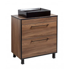 Тумба Хілтон Т-8 зі стільницею 80 чорн.дерево/дуб Валенсія + чаша Грейс чорна (05025)