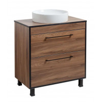 Тумба Хілтон Т-8 зі стільницею 80 чорн.дерево/дуб Валенсія + чаша Луна (05026)