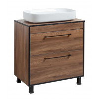 Тумба Хілтон Т-8 зі стільницею 80 чорн.дерево/дуб Валенсія + чаша Макс (05027)