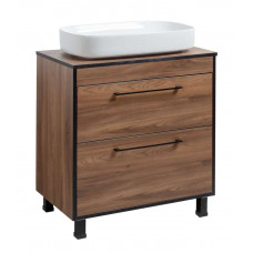 Тумба Хілтон Т-8 зі стільницею 80 чорн.дерево/дуб Валенсія + чаша Макс (05027)