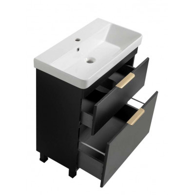 Тумба Монако Т-8 з умивальником Oliver 70 чорна (02002) Тумба Монако Т-8 з умивальником Oliver 70 чорна (02002)