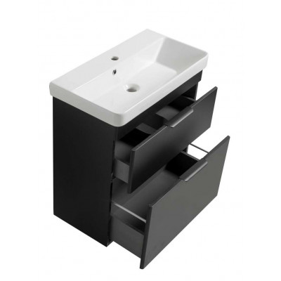 Тумба Монако Т-8 з умивальником Oliver 70 підвісна чорна (02003)