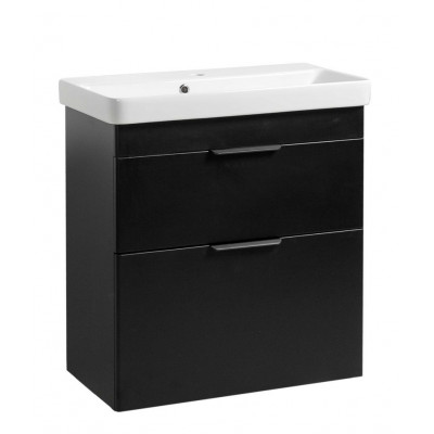 Тумба Монако Т-8 з умивальником Oliver 70 підвісна чорна (02003)