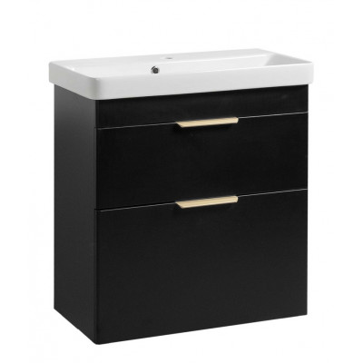 Тумба Монако Т-8 з умивальником Oliver 70 підвісна чорна (02003)