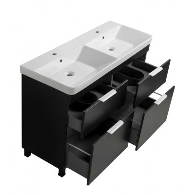 Тумба Монако Т-8 з умивальником Oliver 120 чорна (02005)