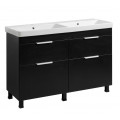 Тумба Монако Т-8 з умивальником Oliver 120 чорна (02005)